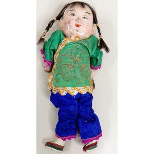 Vintage Chinese Doll 9" Tall Unmarked-read Descrip